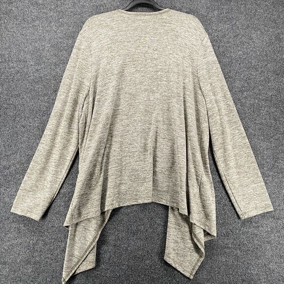 LOGO Lori Goldstein Cardigan Sweater XL Green Open Front Drape Comfy Lounge - Picture 6 of 8